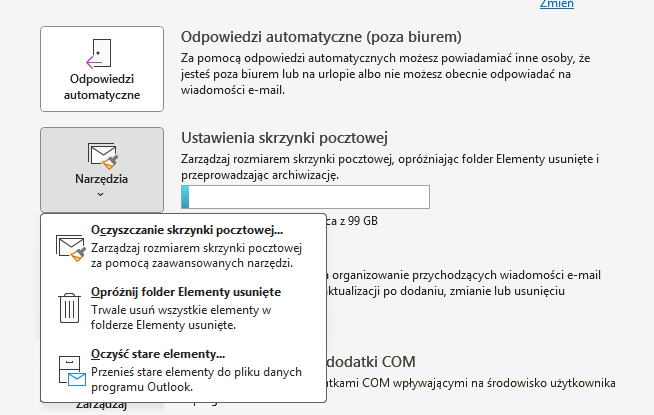 outlook plik narzedzia